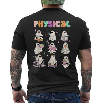 Retro Physical Therapy Halloween Ghosts Spooky Men's T-shirt Back Print - Seseable