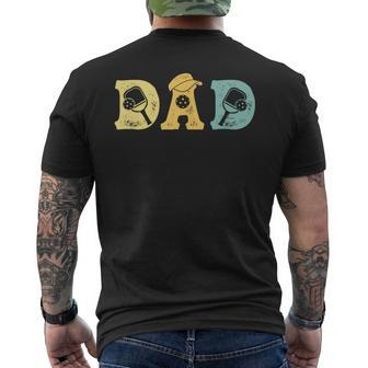 Retro Pickleball Dad Paddles Ball Fathers Day Pickleball Mens Back Print T-shirt - Seseable
