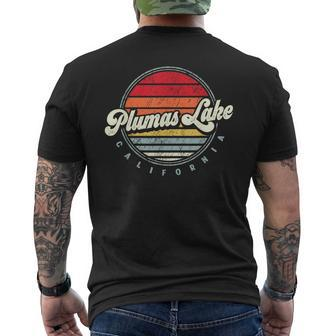 Retro Plumas Lake Home State Cool 70S Style Sunset Men's T-shirt Back Print | Mazezy
