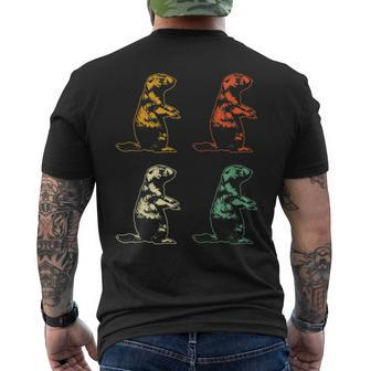 Retro Prairie Dog Hunting Varmint Hunter Hole Hunt Vintage Men's T-shirt Back Print | Mazezy