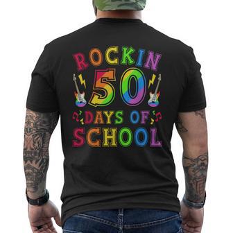 Retro Rockin 50 Days Of School 50Th Day Of School Men's T-shirt Back Print - Monsterry UK