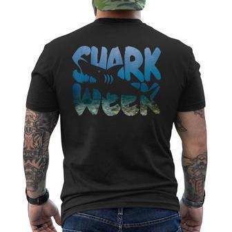 Retro Shark Ocean Biologist Animal Lover Shark Fin Week 2023 Gifts For Shark Lovers Funny Gifts Mens Back Print T-shirt | Mazezy