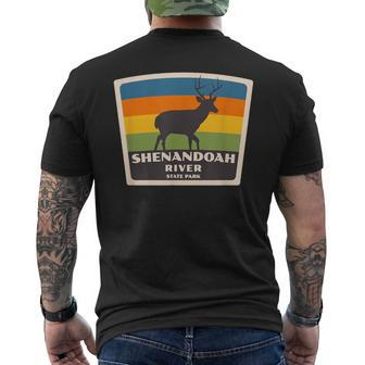 Retro Shenandoah River State Park Virginia Deer Va Souvenir Men's T-shirt Back Print | Mazezy