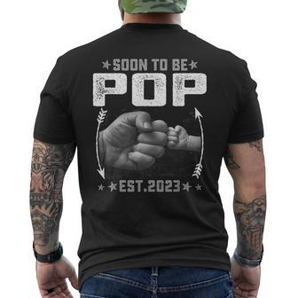 Retro Soon To Be Pop Est 2023 Family Men's T-shirt Back Print | Mazezy