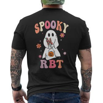 Retro Spooky Rbt Behavior Technician Halloween Rbt Therapist Men's T-shirt Back Print - Monsterry