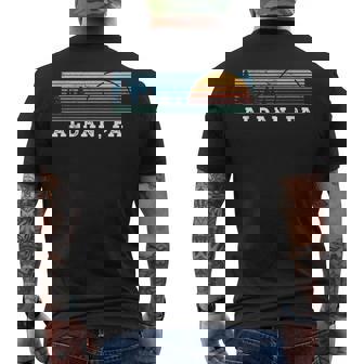 Retro Sunset Stripes Aldan Pennsylvania Men's T-shirt Back Print | Mazezy