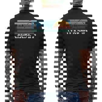 Retro Sunset Stripes Allardt Tennessee Men's T-shirt Back Print | Mazezy