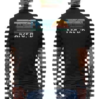 Retro Sunset Stripes Alton North Dakota Men's T-shirt Back Print | Mazezy