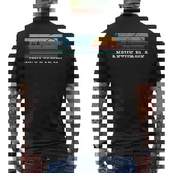 Retro Sunset Stripes Anaktuvuk Pass Alaska Men's T-shirt Back Print | Mazezy