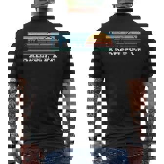 Retro Sunset Stripes Ardsley Pennsylvania Men's T-shirt Back Print | Mazezy