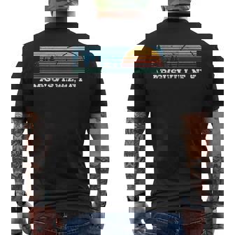 Retro Sunset Stripes Argusville New York Men's T-shirt Back Print | Mazezy