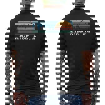 Retro Sunset Stripes Arispe Texas Men's T-shirt Back Print | Mazezy