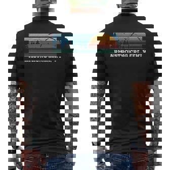 Retro Sunset Stripes Armstrong Creek Wisconsin Men's T-shirt Back Print | Mazezy