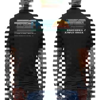 Retro Sunset Stripes Arrowhead Springs California Men's T-shirt Back Print | Mazezy