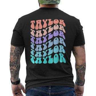 Retro Taylor First Name Birthday Men's T-shirt Back Print | Mazezy AU