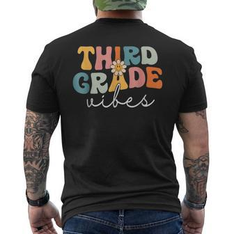 Retro Third Grade Vibes 3Rd Grade Team First Day Of School 3Rd Grade Funny Gifts Mens Back Print T-shirt | Mazezy