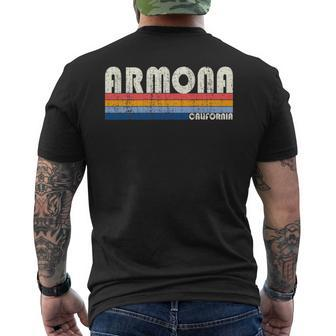 Retro Vintage 70S 80S Style Armona Ca Men's T-shirt Back Print | Mazezy