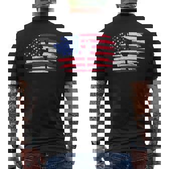 Retro Vintage American Flag Ice Skating 4Th Of July Mens Back Print T-shirt | Mazezy