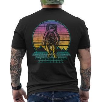 Retro Vintage Astronaut - Spaceman Universe Planets Galaxy Mens Back Print T-shirt - Seseable