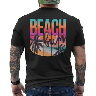 Retro Vintage Beach Bum Beach Lover Summer Vacation Vacation Funny Gifts Mens Back Print T-shirt | Mazezy