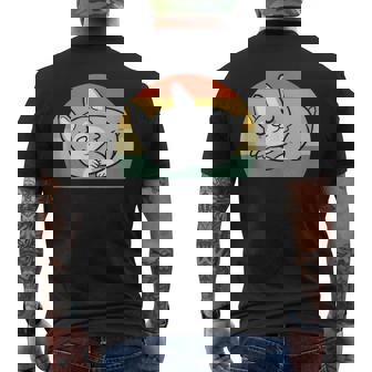 Retro Vintage Dog Corgi Sleeping Mens Back Print T-shirt | Mazezy