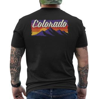 Retro Vintage Mountains Colorado Mens Back Print T-shirt - Seseable