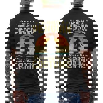 Retro Vintage Silhouette Penguin Halloween Costume 70S Gift 70S Vintage Designs Funny Gifts Mens Back Print T-shirt | Mazezy