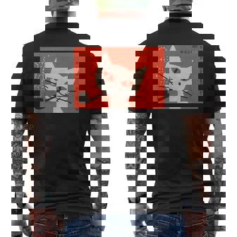 Retro Vintage Smoking White Cat Halloween Gift Halloween Funny Gifts Mens Back Print T-shirt | Mazezy