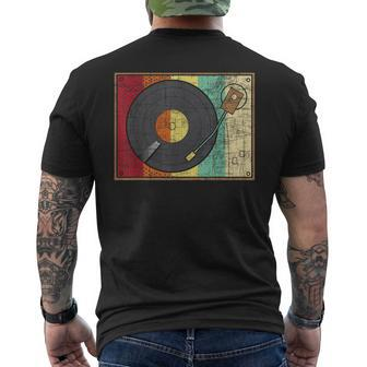 Retro Vintage Vinyl Record Player - Turntable Music Lover Vinyl Funny Gifts Mens Back Print T-shirt | Mazezy