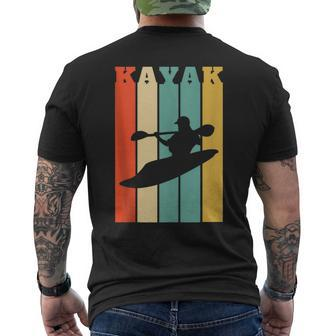 Retro Vintage Whitewater Kayak Kayaking Men's T-shirt Back Print | Mazezy