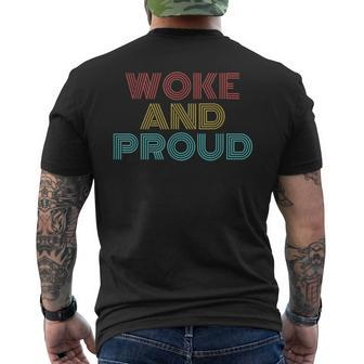 Retro Vintage Woke And Proud Mens Back Print T-shirt | Mazezy DE