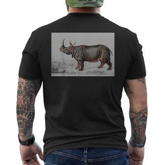 Rhino Indian Rhinoceros Rhino Lover Safari Rhinoceros Mens Back Print T-shirt | Mazezy