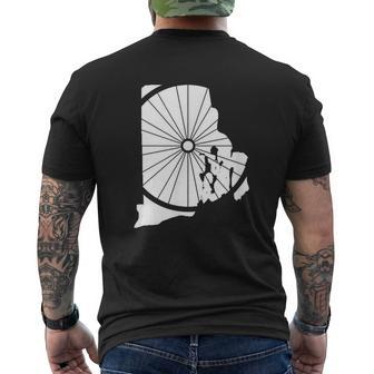 Rhode Island Bicycle Ri Biking Gear Ri Cycling Mens Back Print T-shirt | Mazezy