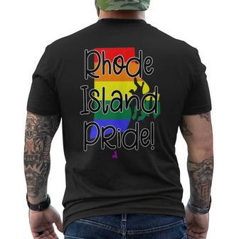 Rhode Island Gay Pride Mens Back Print T-shirt | Mazezy
