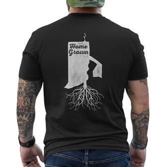 Rhode Island Home Grown Vintage Roots State Pride Distressed Mens Back Print T-shirt | Mazezy