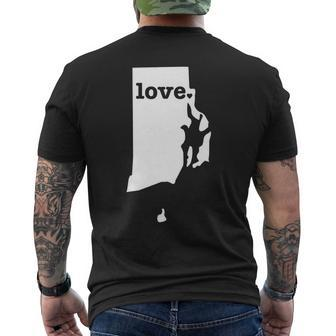 Rhode Island Love - Hometown State Pride Mens Back Print T-shirt | Mazezy