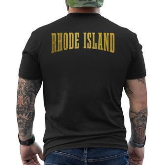 Rhode Island Pride Vintage Ocean State Mens Back Print T-shirt | Mazezy