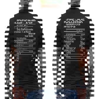 Rhode Islander Nutrition Facts Funny Rhode Island Pride Mens Back Print T-shirt | Mazezy