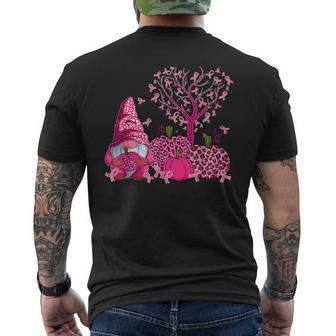 Ribbon Heart Tree Pink And Gnomes Breast Cancer Awareness Men's T-shirt Back Print - Thegiftio UK