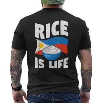 Rice Is Life Philippine Flag Rice Lover Mens Back Print T-shirt - Seseable