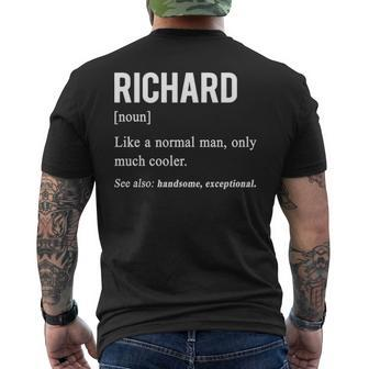 Richard Name Gift Richard Funny Definition V2 Mens Back Print T-shirt - Seseable