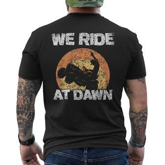 We Ride At Dawn Grass Mow Mower Cut Lawn Mowing Men's T-shirt Back Print | Mazezy