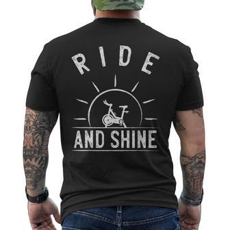 Ride And Shine Indoor Spinning Spin Class Workout Gym Men's T-shirt Back Print | Mazezy