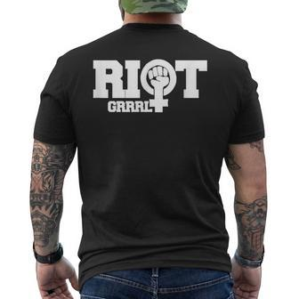 Riot Grrrl With Feminist Symbol Men's T-shirt Back Print | Mazezy