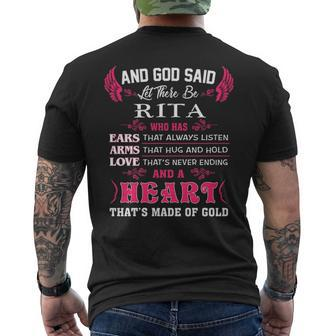 Rita Name Gift And God Said Let There Be Rita V2 Mens Back Print T-shirt - Seseable