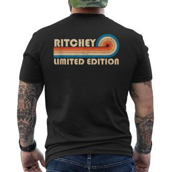 Ritchey Surname Retro Vintage 80S 90S Birthday Reunion 90S Vintage Designs Funny Gifts Mens Back Print T-shirt | Mazezy