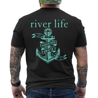 River Boat Life Anchor Cute Southern Mint Camping Attitude Mens Back Print T-shirt | Mazezy