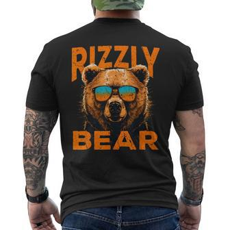 Rizzly Bear Cool Grizzly Bear Wearing Sunglasses Funny Memes Mens Back Print T-shirt | Mazezy