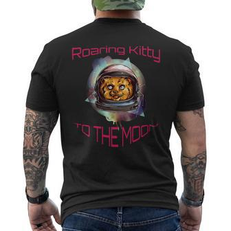 Roaring Kitty Astronaut To The Moon Mens Back Print T-shirt - Monsterry