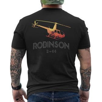 Robinson R44 Helicopter Helo Aviation Aviator Pilot Men's T-shirt Back Print | Mazezy